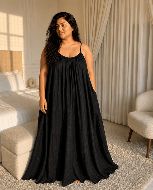 Back Tie Flowy Maxi – Plus Size