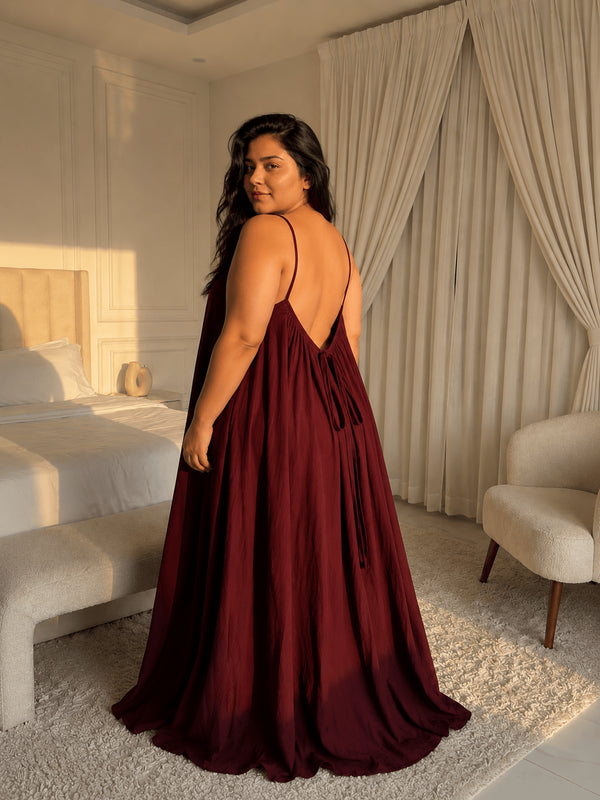 Back Tie Flowy Maxi – Plus Size