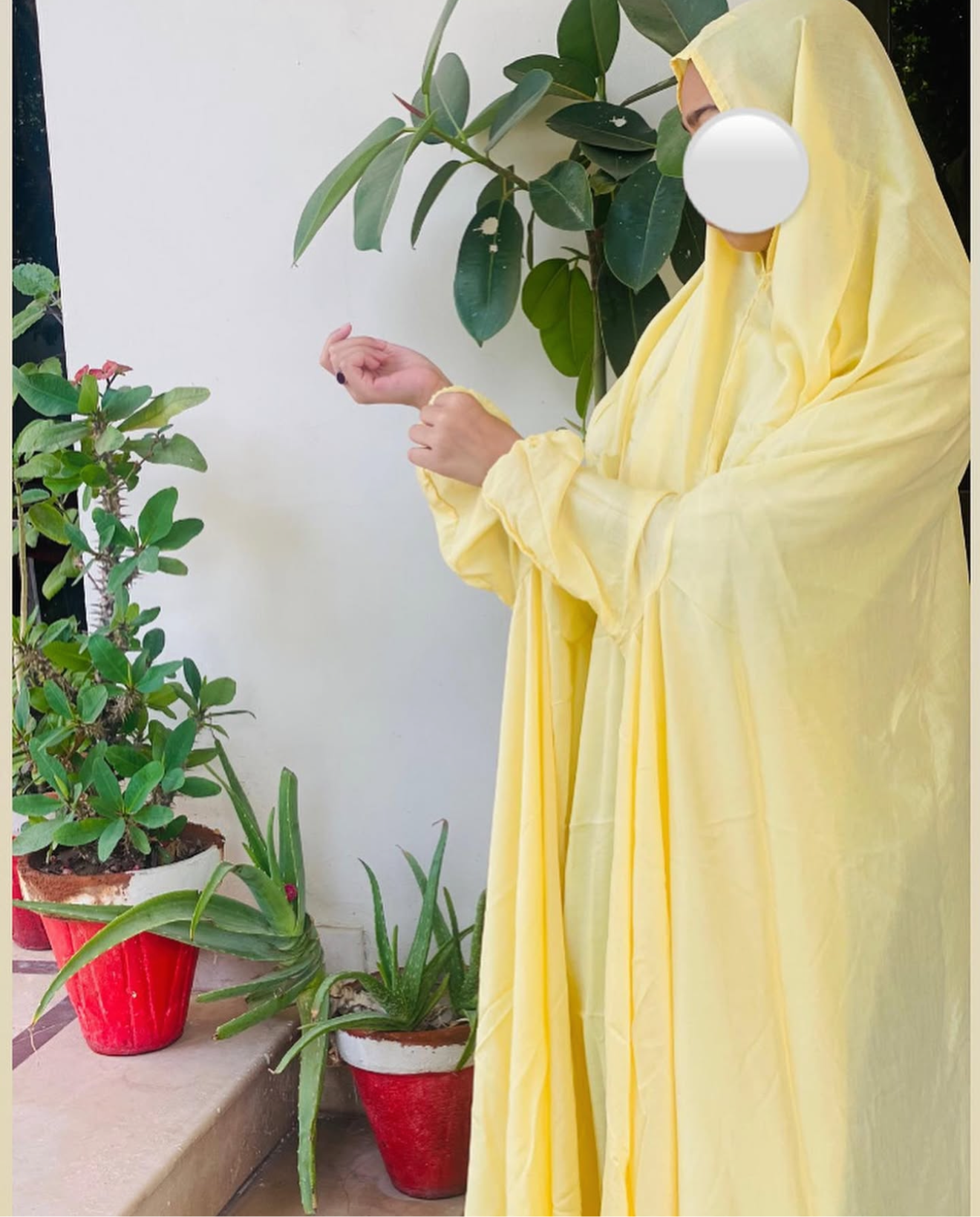 Custard yellow Namaz Chadar