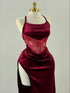 Crimson Eclipse – Velvet Backless Gown