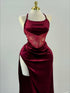 (30%) OFF - Crimson Eclipse – Velvet Backless Gown