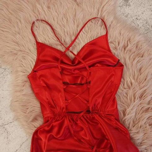 (30%) OFF - Back Tie Strap Maxi