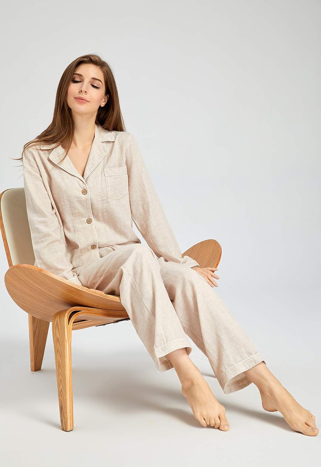 Elegant Cotton Pajama Set – Timeless Comfort