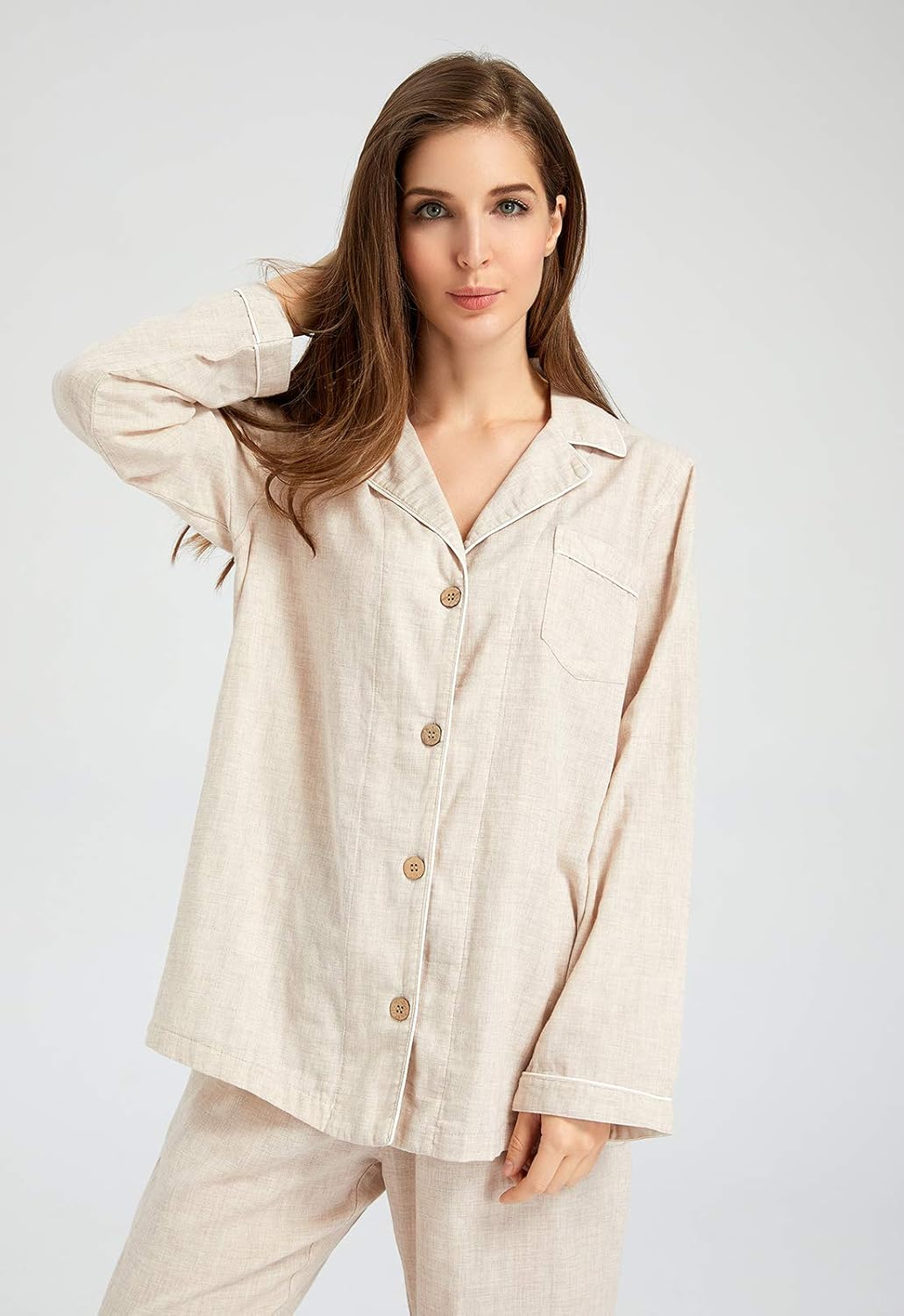Elegant Cotton Pajama Set – Timeless Comfort