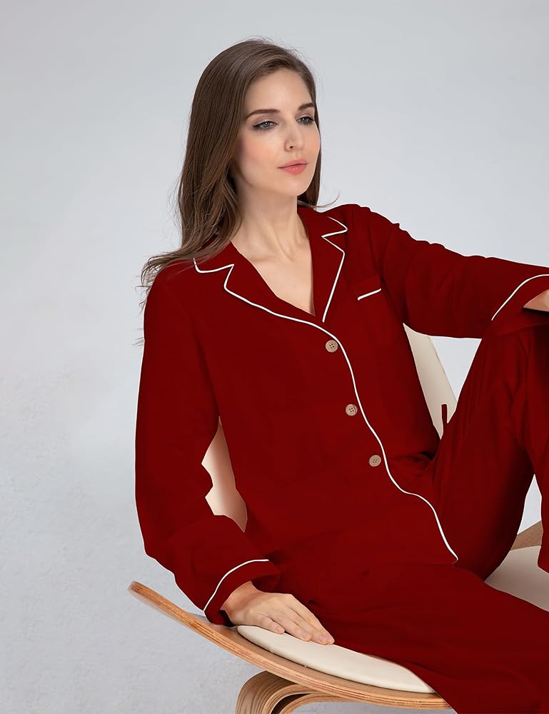 Elegant Cotton Pajama Set – Timeless Comfort
