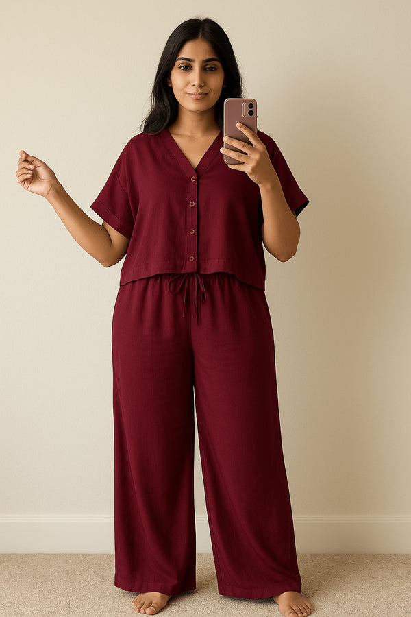 (30%) OFF - Cotton Relaxed Fit Pajama Set