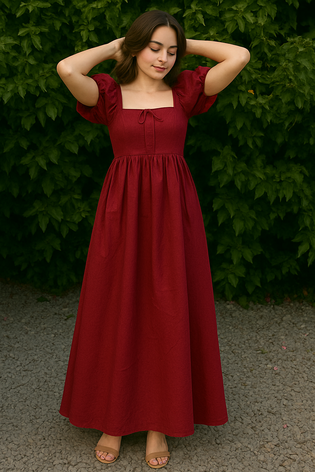 Elegant Puff Sleeve Rory Dress – Cotton