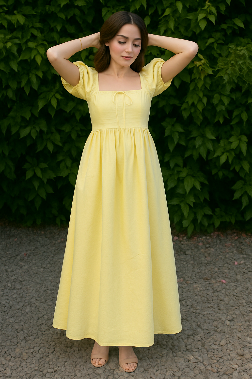 Elegant Puff Sleeve Rory Dress – Cotton