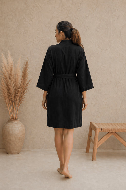 Veloura Soft Premium Linen Robe – Minimal Wrap Luxury Feel