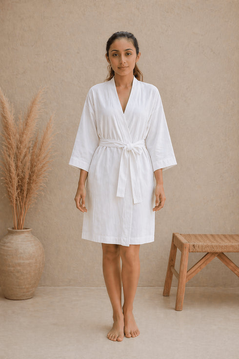 Veloura Soft Premium Linen Robe – Minimal Wrap Luxury Feel