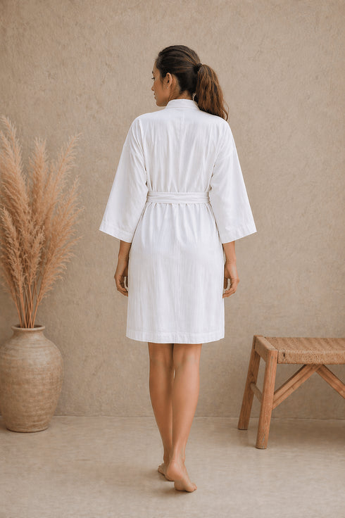 Veloura Soft Premium Linen Robe – Minimal Wrap Luxury Feel