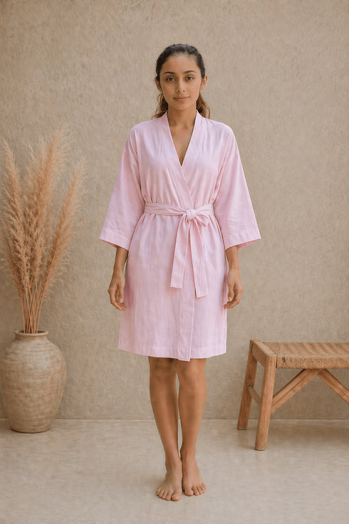 Veloura Soft Premium Linen Robe – Minimal Wrap Luxury Feel