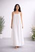 Gathered Linen Maxi Dress with Spaghetti Straps