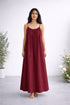 Gathered Linen Maxi Dress with Spaghetti Straps
