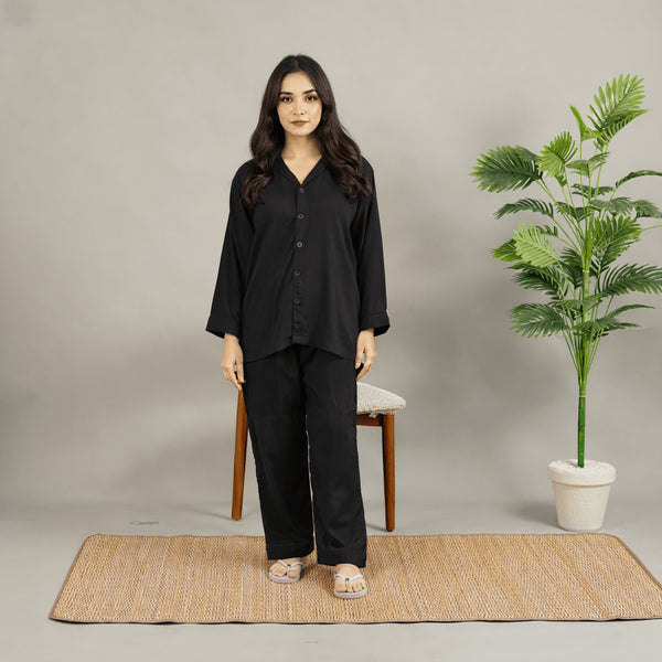 COAL SOLID SUMMER LINEN PJS