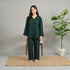 BOTTLE GREEN SOLID LINEN PJS.