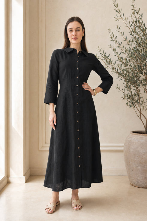 Soft Linen Celeste Shirt Maxi