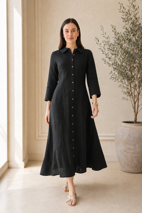 Soft Linen Celeste Shirt Maxi