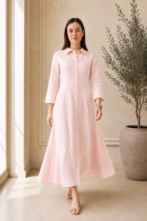 Soft Linen Celeste Shirt Maxi