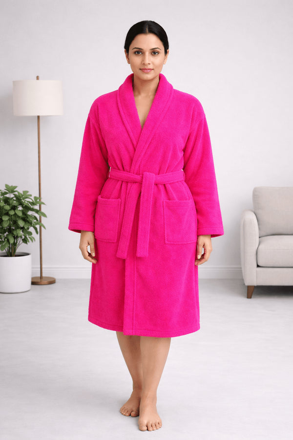 Velvet Babe Luxe Bathrobe – Deep Pink Comfort Wrap