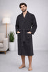 Midnight Ash Luxe Bathrobe - Premium Charcoal Comfort Wrap