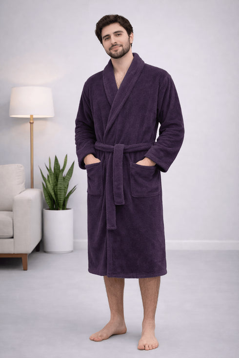 Royal Amethyst Luxe Bathrobe - Deep Purple Comfort Wrap