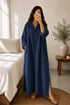 Summer Linen Maxi Shirt (Free Size) – Loose Fit Lounge Wear
