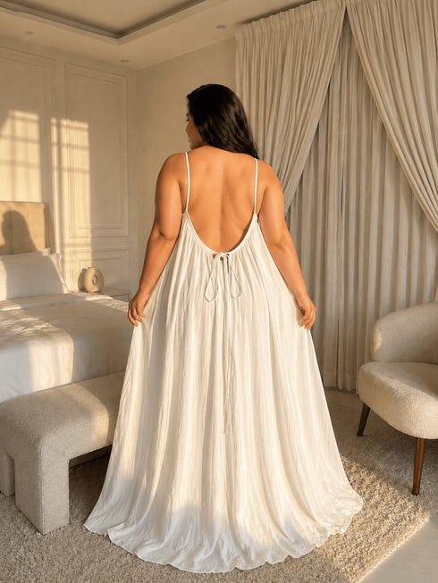 Back Tie Flowy Maxi – Plus Size