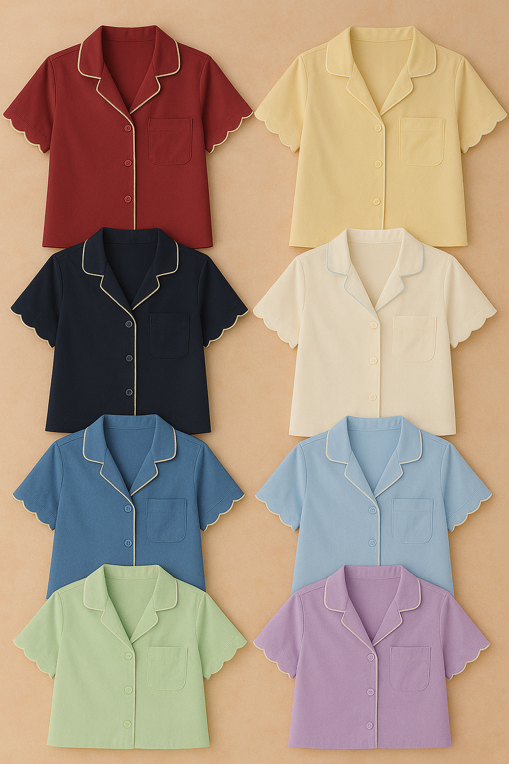 Scallop Edge Cotton Nightwear Set
