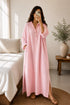 Summer Linen Maxi Shirt (Free Size) – Loose Fit Lounge Wear