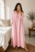 Summer Linen Maxi Shirt (Free Size) – Loose Fit Lounge Wear