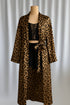 Leopard Robe with Black Lace Cami & Shorts Set