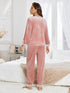 (30%) OFF - Velvet Lacy Shirt and Trouser Set