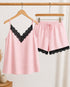 Lace Trim Cami & Shorts Lounge Set