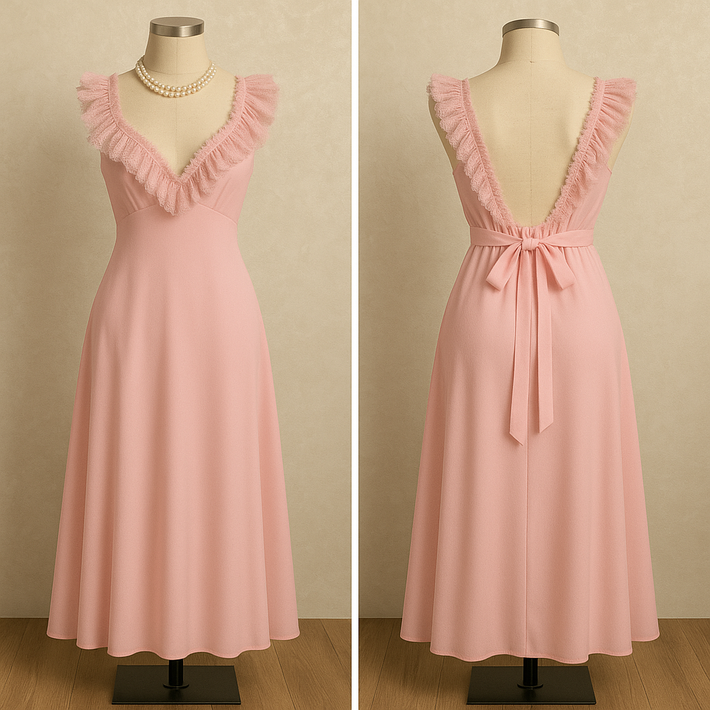 Romantic Silk Lace Nightgown – Elegant Floor-Length Sleepwear