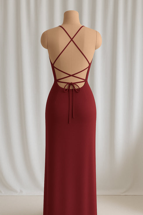 (30%) OFF - Midnight Allure – Lace Long Gown & Backless Maxi Set