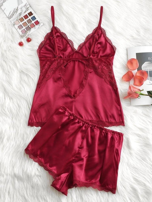 2pcs - Lacy Cami Shorts