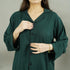 BOTTLE GREEN SOLID LINEN PJS.