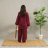 MAROON SOLID SUMMER LINEN PJS