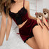2-Piece Velvet Lace Cami & Shorts Set