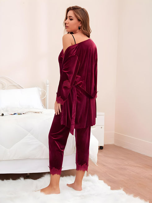 (30%) OFF - Valvet 3pc Lacy Bridal Set