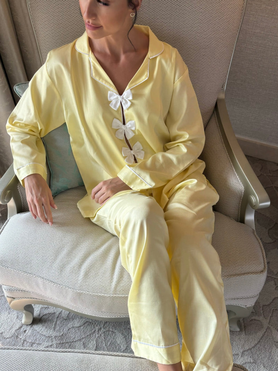 Candy Ribbon Pjs - Bow Cotton 2pc Set