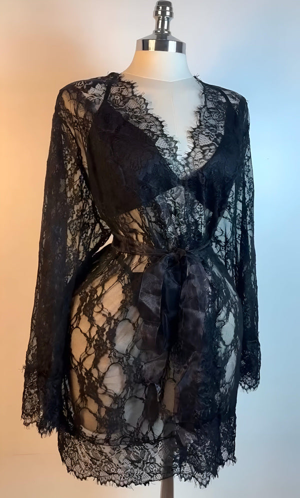 (30%) OFF - Midnight Mirage – Noir Lace Ensemble