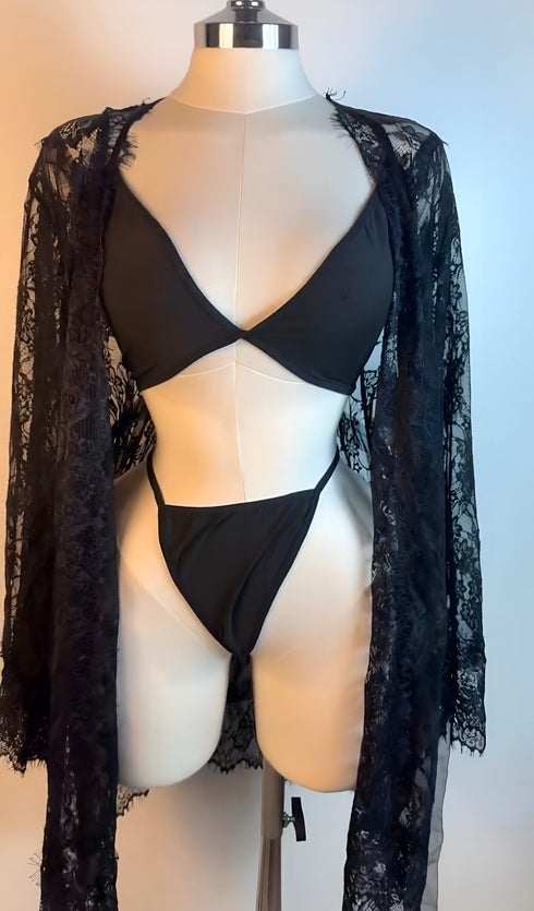 (30%) OFF - Midnight Mirage – Noir Lace Ensemble