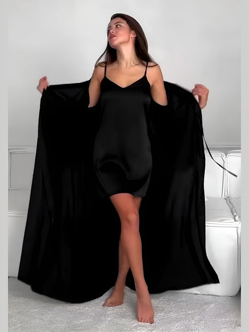 (30%) OFF - Obsidian Veil – Silk Serenity 2pc Set
