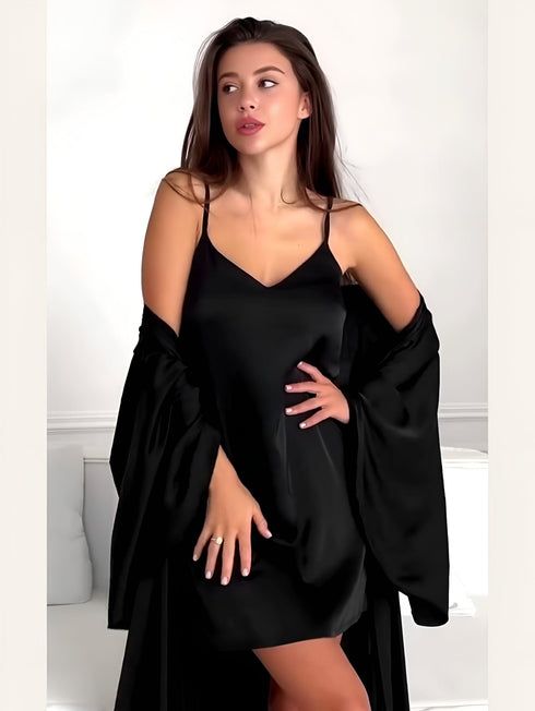 (30%) OFF - Obsidian Veil – Silk Serenity 2pc Set