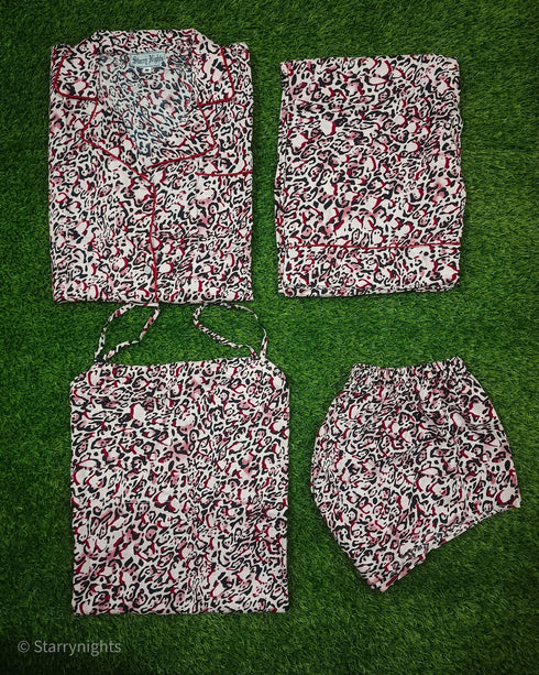 (30%) OFF - Linen 4pc Pajama Set