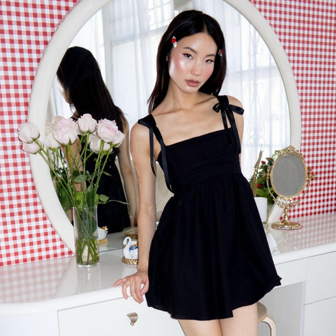 (30%) OFF - Cotton Tie-Strap Babydoll Dress – Classic & Chic