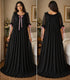 Women’s Premium Pleated Georgette Maxi Night Dress – Soft Flowy Lounge Wear with Ruffle Neckline