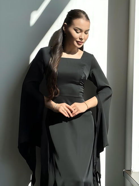Gothic Flare Sleeve Maxi Dress